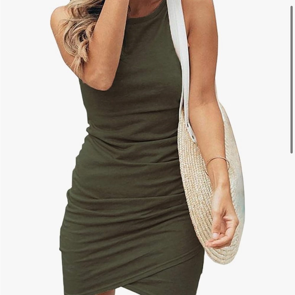 Olive Green Sleeveless Dress